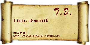 Timis Dominik névjegykártya